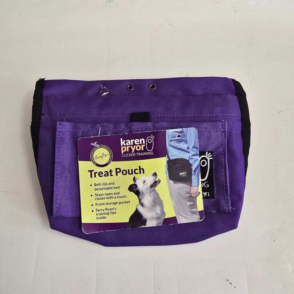NWT Karen Pryor Dog Clicker Training Black Treat Pouch Bag Snap Hinge Closure